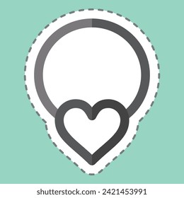 Sticker line cut Necklace. related to Ring symbol. simple design editable. simple illustration