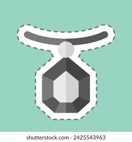 Sticker line cut Necklace. related to Jewelry symbol. simple design editable. simple illustration