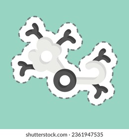 Sticker line cut Nerve. related to Body Ache symbol. simple design editable. simple illustration