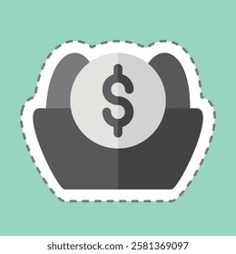 Sticker line cut Nest. related to Retirement symbol. design editable