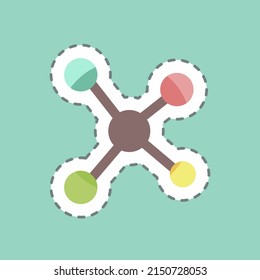 Sticker line cut Networks. suitable for IT Services symbol. simple design editable. design template vector. simple symbol illustration