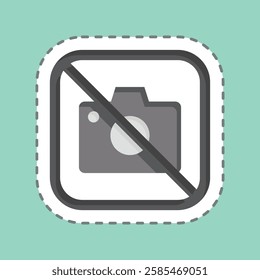 Sticker line cut No Photo. related to Public symbol. design editable