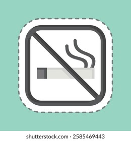 Sticker line cut No Smoking. related to Public symbol. design editable