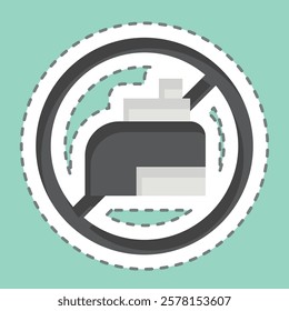 Sticker line cut No Vaping. related to Vape symbol. design editable