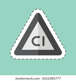 Sticker line cut Non Chlorine Bleach. related to Fabric symbol. design editable