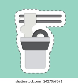 Sticker line cut Noodle. related to Picnic symbol. simple design editable. simple illustration