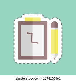 Sticker line cut Notepad. suitable for Web Interface symbol. simple design editable. design template vector. simple symbol illustration