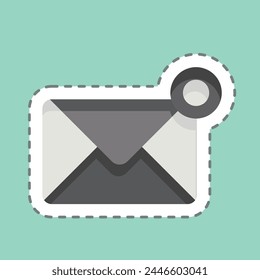Sticker line cut Notification. related to Remote Working symbol. simple design illustration