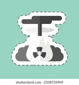 Sticker line cut Nuclear Blast. related to Nuclear symbol. simple design editable. simple illustration