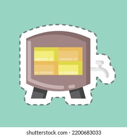 Sticker line cut Oak Barrel. suitable for education symbol. simple design editable. design template vector. simple illustration