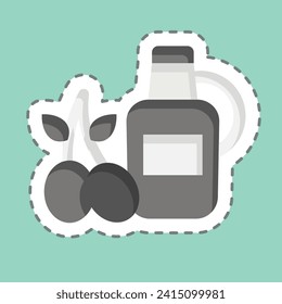 Sticker line cut Olive Oil. related to Spain symbol. simple design editable. simple illustration