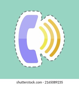 Sticker line cut On-going Call. suitable for Education symbol. simple design editable. design template vector. simple symbol illustration