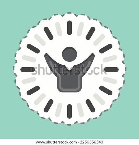 Sticker line cut Optimism and Happines. related to Psychological symbol. simple illustration. emotions, empathy, assistance