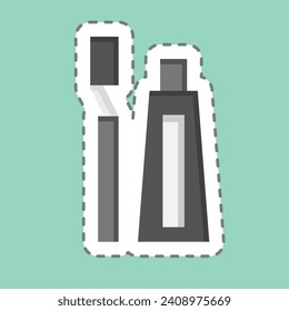 Sticker line cut Oral Hygiene. related to Dental symbol. simple design editable. simple illustration