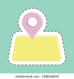 Sticker line cut Orienteering. suitable for education. simple design editable. design template vector. simple illustration