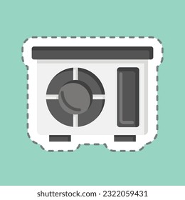 Sticker line cut Out Door Unit. related to Air Conditioning symbol. simple design editable. simple illustration