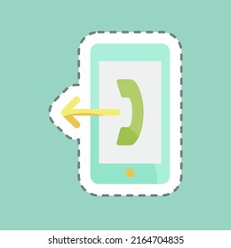 Sticker line cut Outgoing Connection. suitable for Education symbol. simple design editable. design template vector. simple symbol illustration