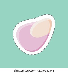 Sticker line cut Oyster. suitable for seafood symbol. simple design editable. design template vector. simple illustration