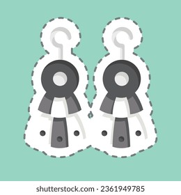 Sticker line cut Pabrik Earnings. related to Indigenous People symbol. simple design editable. simple illustration