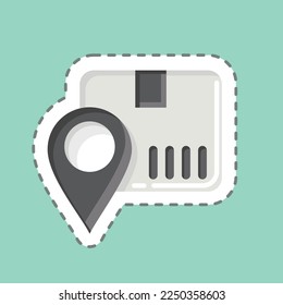 Sticker line cut Package Tracking. related to Online Store symbol. simple illustration. shop