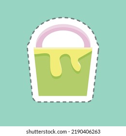 Sticker line cut Paint Bucket. suitable for building symbol. simple design editable. design template vector. simple illustration