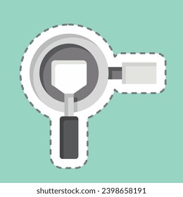 Sticker line cut Pan. related to Cooking symbol. simple design editable. simple illustration