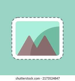Sticker line cut Panorama. suitable for Photo Editing symbol. simple design editable. design template vector. simple symbol illustration