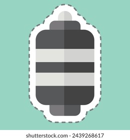 Sticker line cut Paper Lantern. related to Japan symbol. simple design illustration.