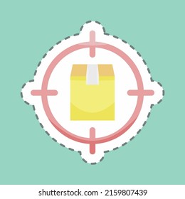Recorte de línea de pegatinas Seguimiento de paquetes. adecuado para el símbolo educativo. diseño simple editable. vector de plantilla de diseño. ilustración simple