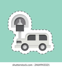 Sticker line cut Parking Meter. related to City symbol. simple design illustration