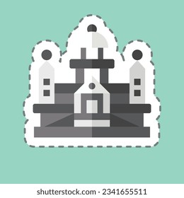 Sticker line cut Parliament. related to Argentina symbol. simple design editable. simple illustration