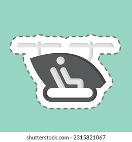 Sticker line cut Passanger Drone. related to Drone symbol. simple design editable. simple illustration