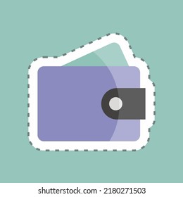 Recorte de línea de adhesivo Pago. adecuado para el símbolo Business. diseño simple editable. vector de plantilla de diseño. ilustración de símbolo simple
