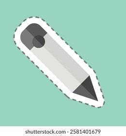 Sticker line cut Pencil. related to Kindergarten symbol. design editable