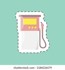 Tubo de la línea de pegatinas cortar Bomba de gasolina. adecuado para el símbolo educativo. diseño simple editable. vector de plantilla de diseño. ilustración simple