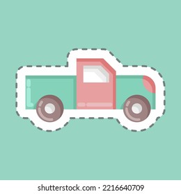 Sticker line cut Pick Up. suitable for Automotive symbol. simple design editable. design template vector. simple illustration
