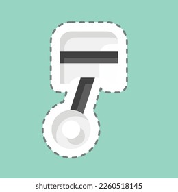 Sticker line cut Piston. related to Car Service symbol. repairin. engine. simple illustration