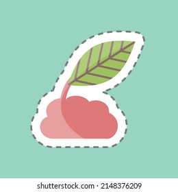 Sticker line cut Plantation. suitable for Spring symbol. simple design editable. design template vector. simple symbol illustration