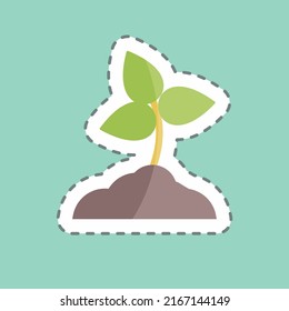 Sticker line cut Planting. suitable for Garden symbol. simple design editable. design template vector. simple symbol illustration