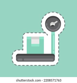 Sticker line cut Platform Scale. suitable for education symbol. simple design editable. design template vector. simple illustration