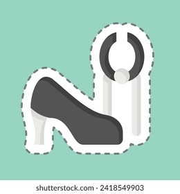 Sticker line cut Plier. related to Shoemaker symbol. simple design editable. simple illustration