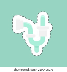 Sticker line cut Plumbing. suitable for building symbol. simple design editable. design template vector. simple illustration
