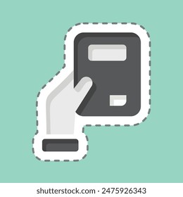 Sticker line cut Pocket Book. related to Book symbol. simple design illustration