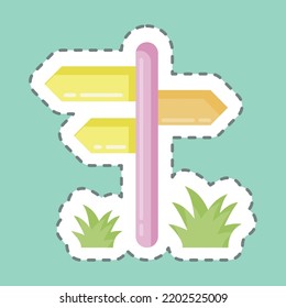 Sticker line cut Pointer. suitable for City Park symbol. simple design editable. design template vector. simple illustration