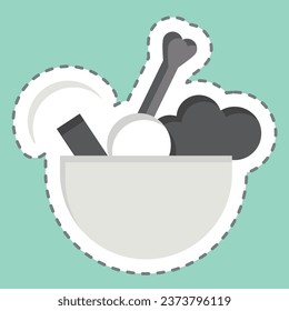 Sticker line cut Poison. related to Poison symbol. simple design editable. simple illustration