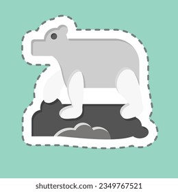 Sticker line cut Polar Bear. related to Alaska symbol. simple design editable. simple illustration