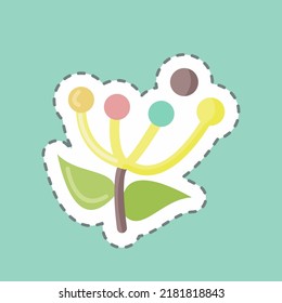 Sticker line cut Pollen. suitable for Bee Farm. simple design editable. design template vector. simple illustration