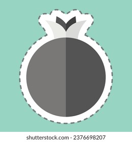 Sticker line cut Pomegranate. related to Fruit and Vegetable symbol. simple design editable. simple illustration