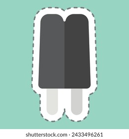 Sticker line cut Popsicle. related to Milk and Drink symbol. simple design editable. simple illustration