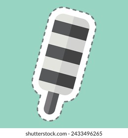 Sticker line cut Popslice. related to Milk and Drink symbol. simple design editable. simple illustration